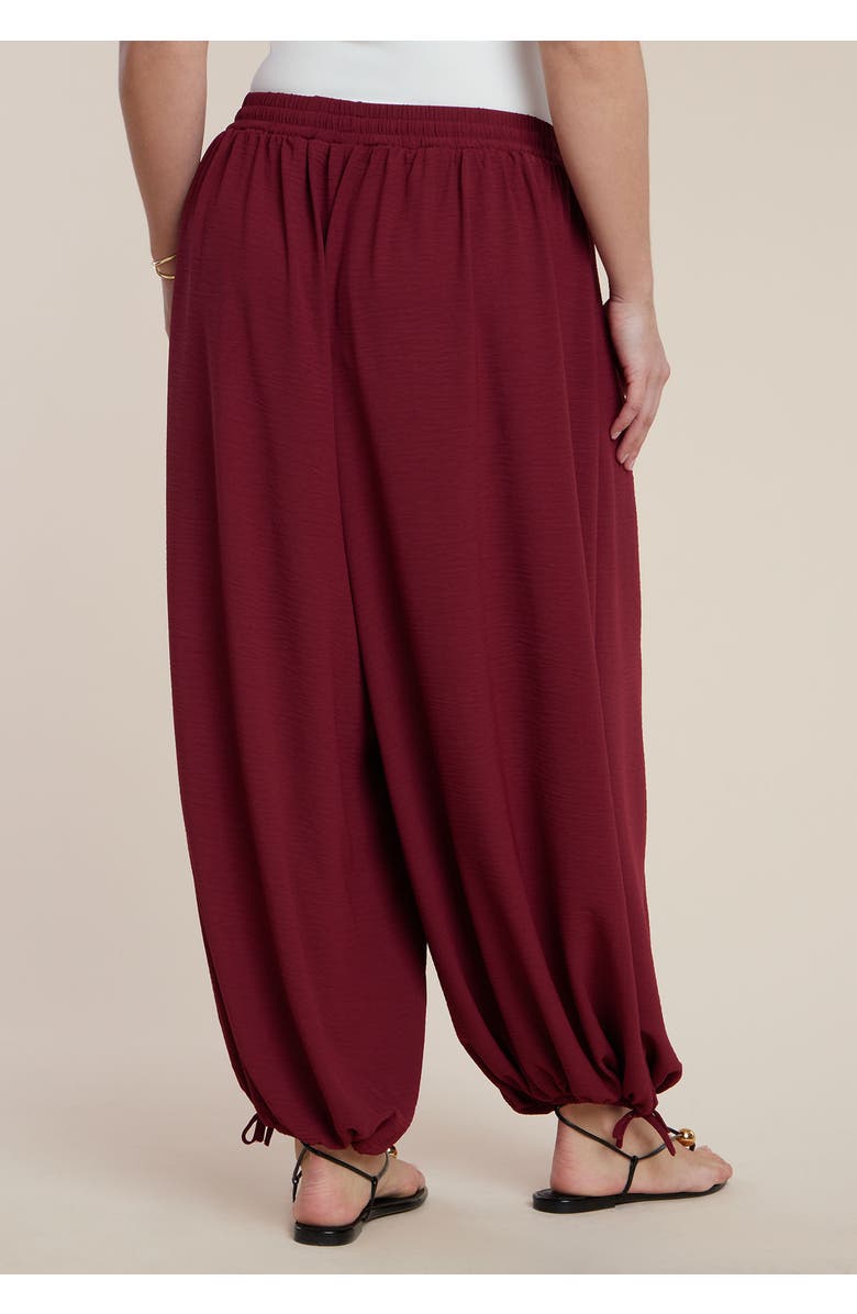 ELOQUII Drawstring Balloon Pant, Alternate, color, Cranberry