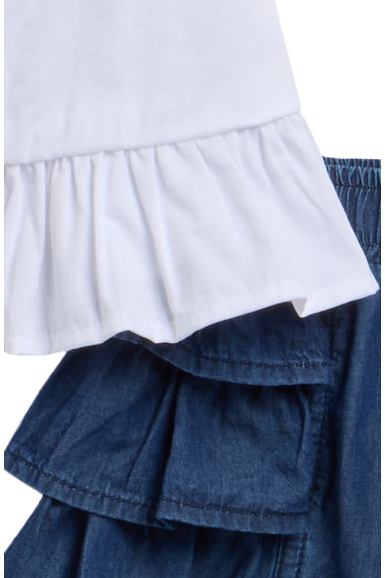 Ruffle Tank & Shorts Set, Alternate, color, DENIM