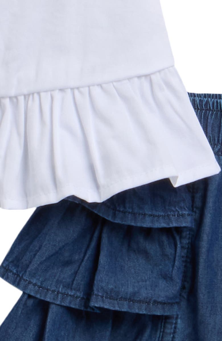 Habitual Kids Ruffle Tank & Shorts Set, Alternate, color, Denim