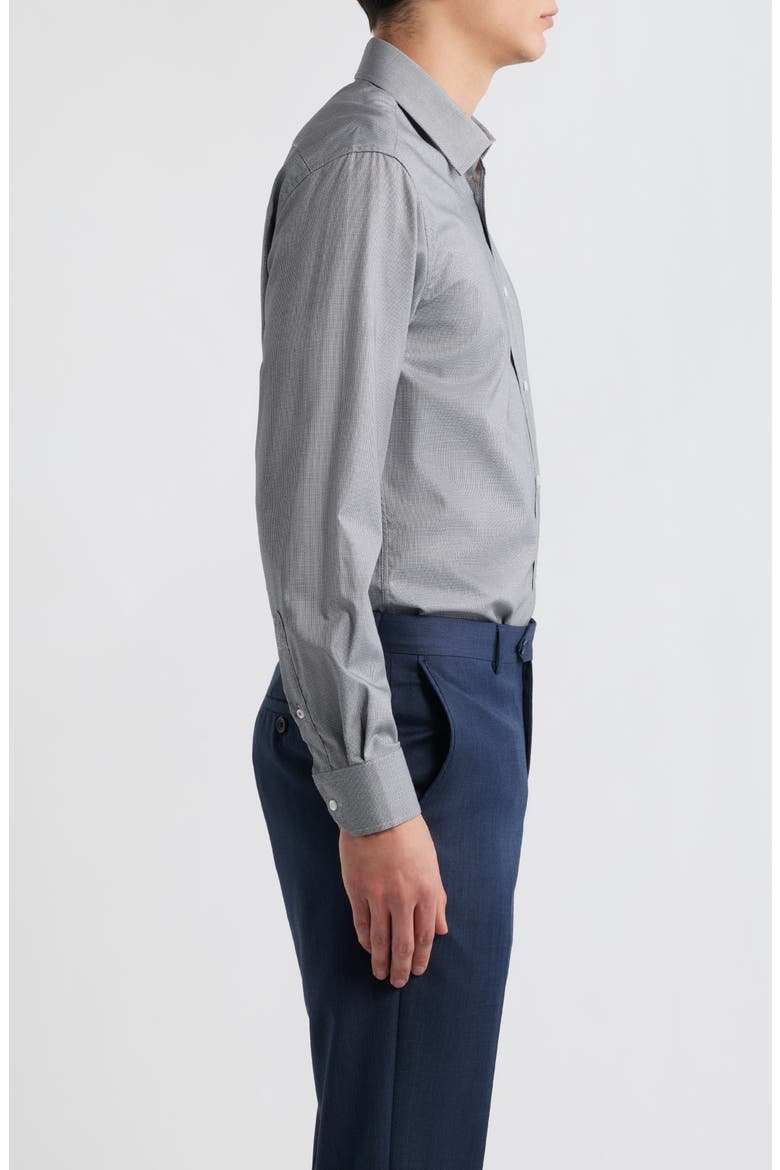Modern Fit Grey Micropattern Cotton Dress Shirt, Alternate, color, GREY