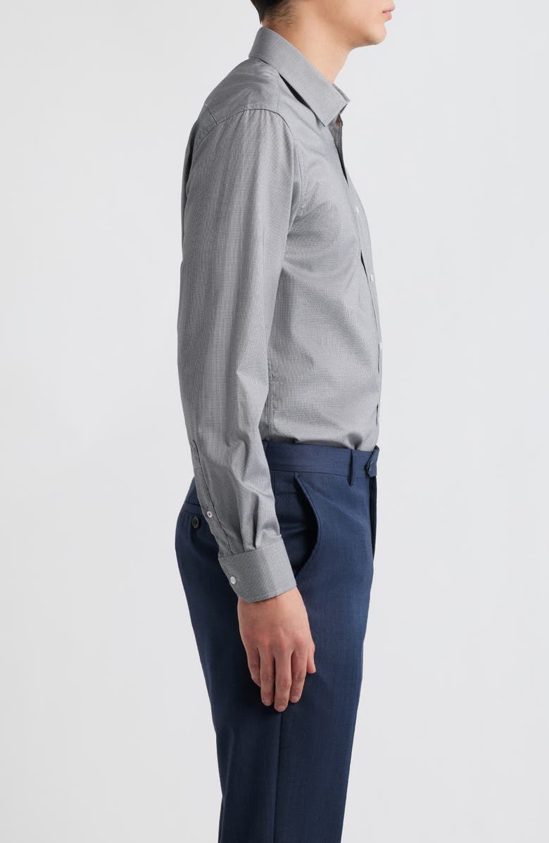 DANIEL HECHTER Modern Fit Grey Micropattern Cotton Dress Shirt, Alternate, color, Grey