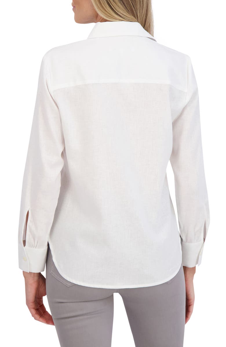 Foxcroft Meghan Linen Blend Button-Up Shirt, Alternate, color, 