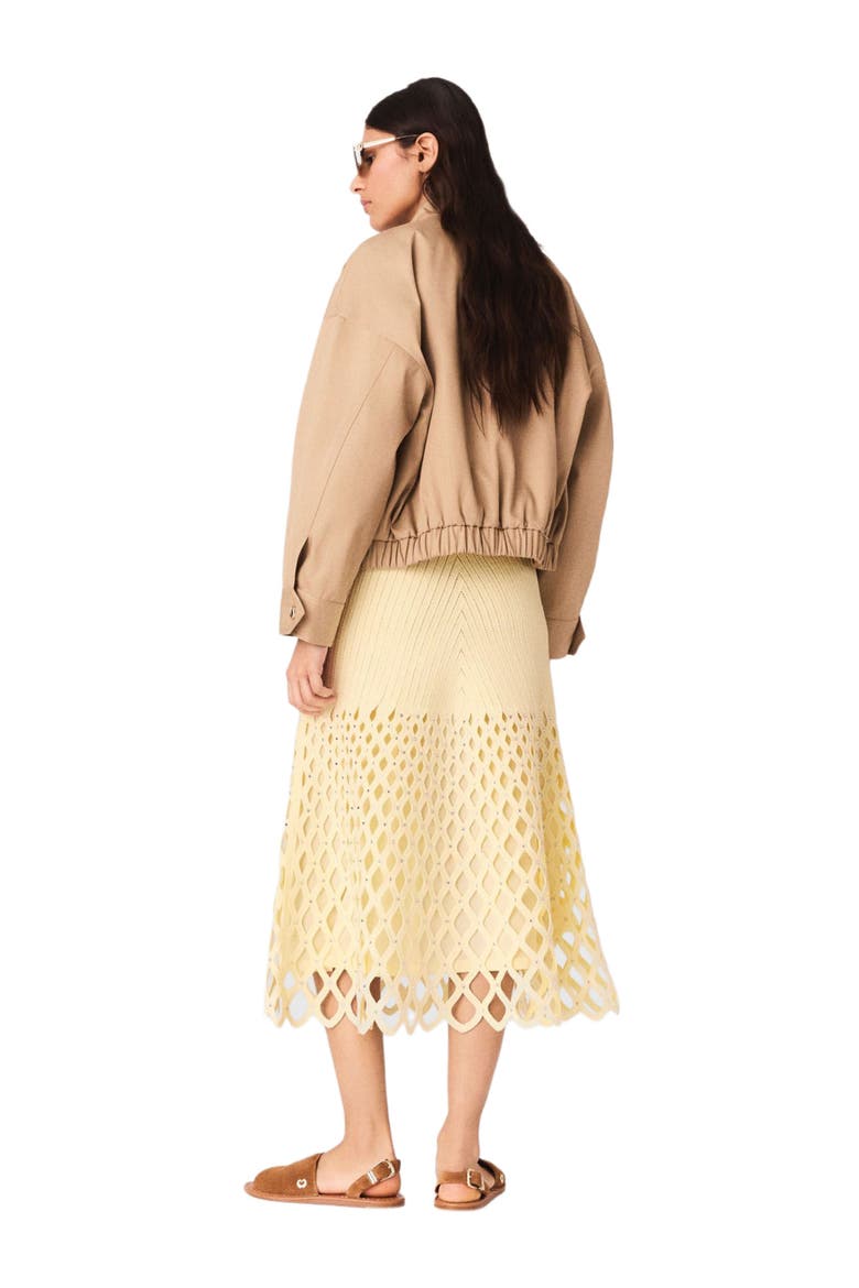 Crochet skirt with removable lining, Alternate, color, Pale yellow