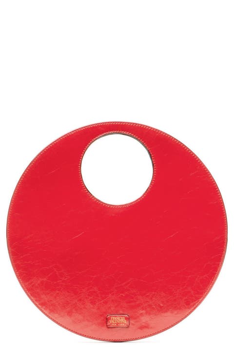 Juno Round Crinkled Leather Crossbody Bag