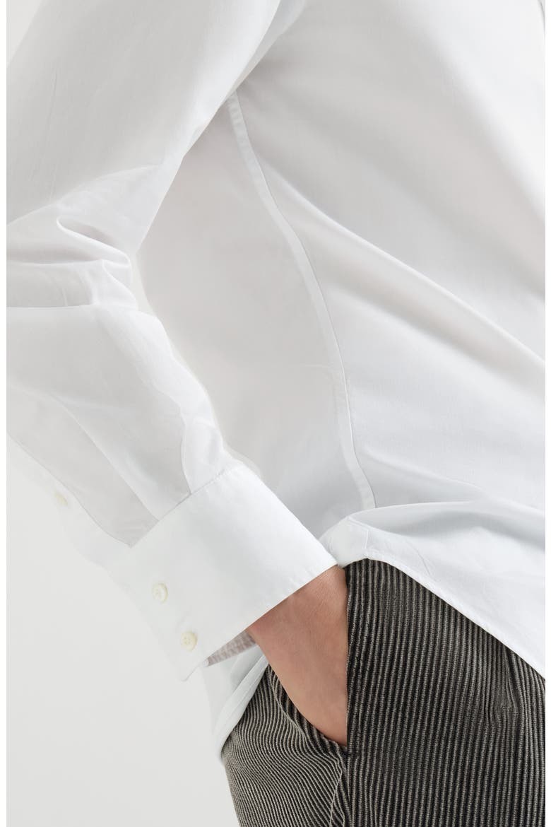 Twill shirt with button-down collar, Alternate, color, White