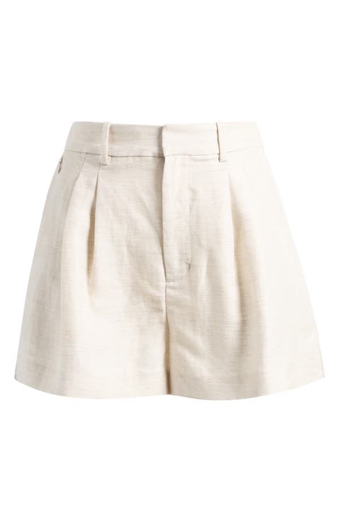 Pleated Tencel™ & Linen Trouser Shorts