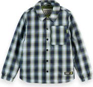 Scotch & Soda Kids' Plaid Insulated Snap-Up Shirt Jacket