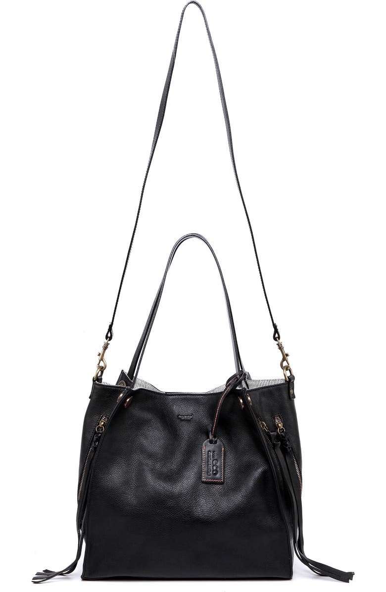 OLD TREND Daisy Leather Tote Bag, Alternate, color, Black