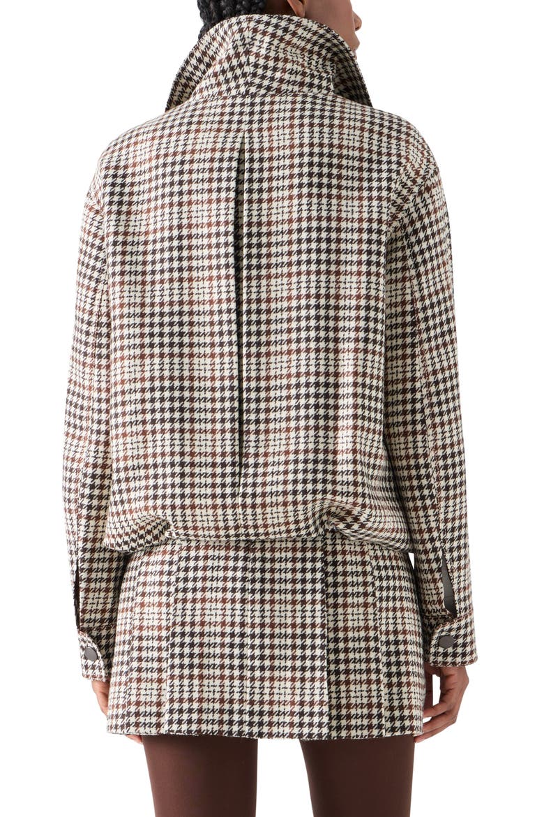 Wool Blend Tweed Check Blouson, Alternate, color, WINTER WHITE-ESPRESSO
