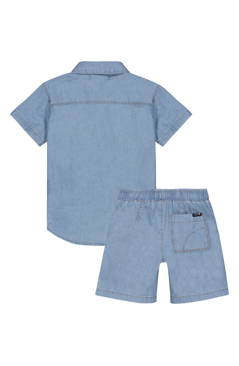 Joe's Jeans Kids' Chambray Button-Up Shirt & Shorts Set, Alternate, color, Light Wash