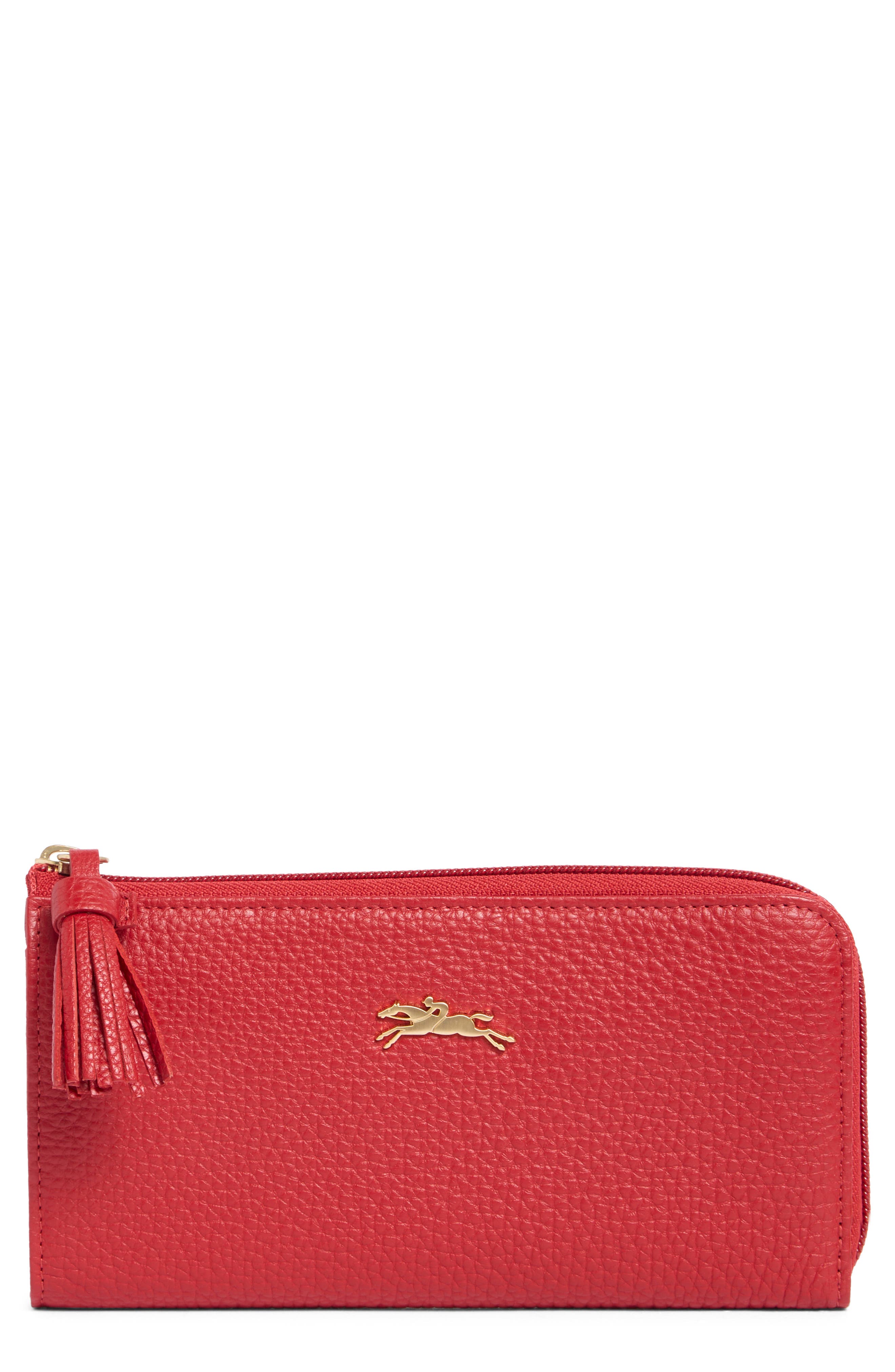 Longchamp Leather Zip-Around Wallet