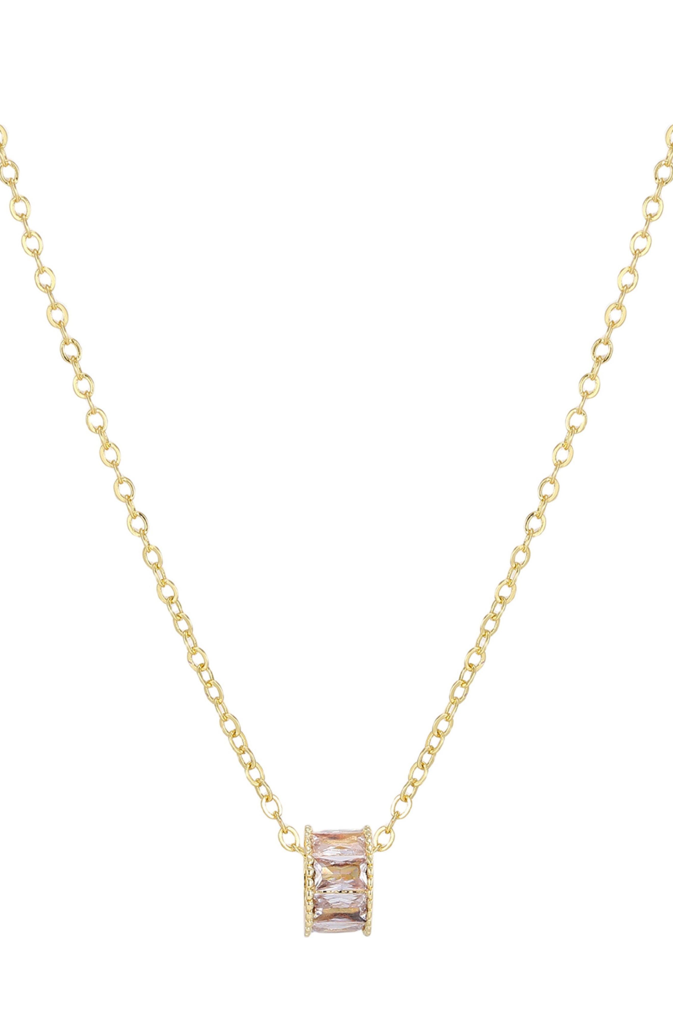 Adornia Cubic Zirconia Charm Pendant Necklace