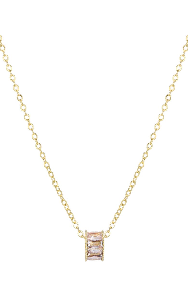 Adornia Cubic Zirconia Charm Pendant Necklace, Main, color, Gold
