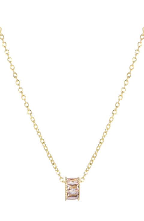 Cubic Zirconia Charm Pendant Necklace
