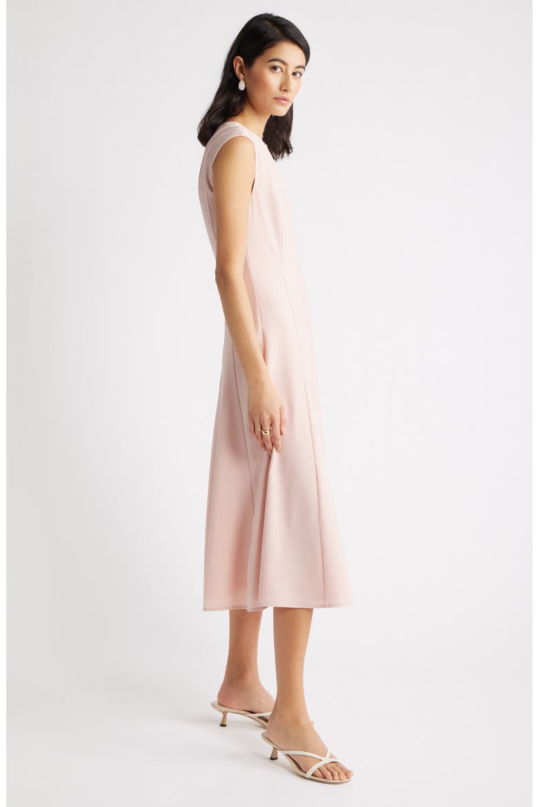 Seamed Wool Blend Midi Dress, Alternate, color, PINK SMOKE