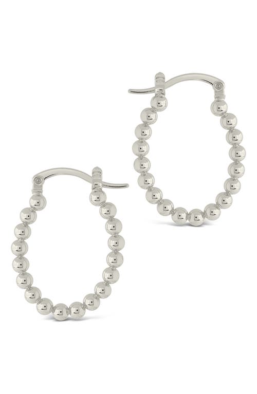 Sterling Forever Bubble Textured Oval Hoop Earrings In Silver