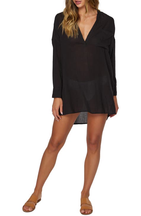 Long black cover up dress best sale