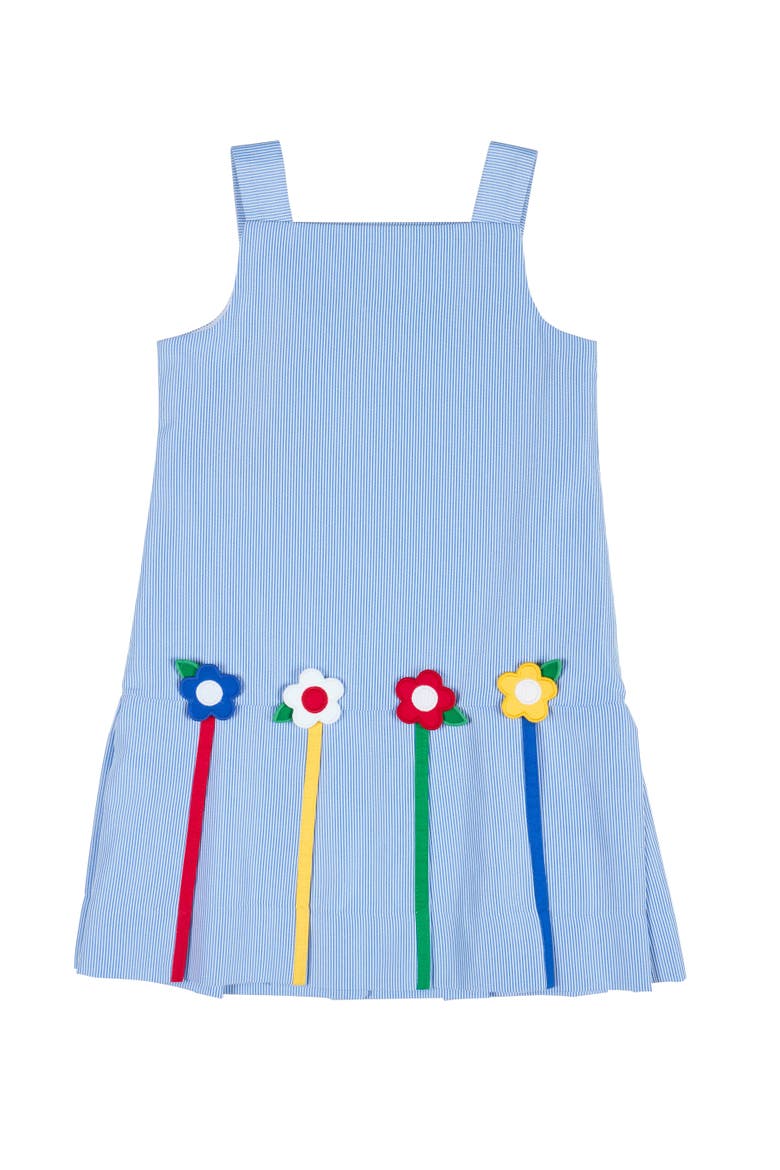 Junior Cord Dress With Flowers, Main, color, Light Blue
