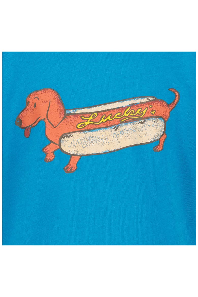 Kids' Hot Dog Graphic T-Shirt, Alternate, color, BLUE JAY
