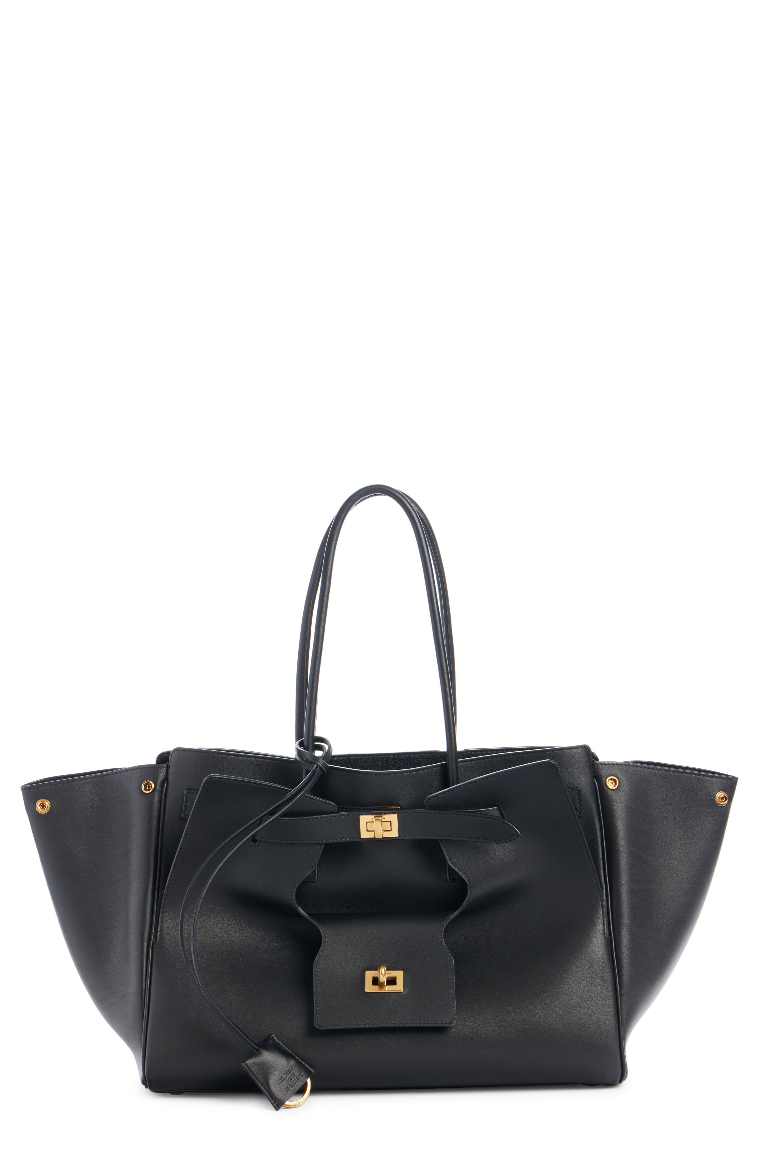 Balenciaga Medium Bel Air Calfskin Leather Tote, Main, color, 