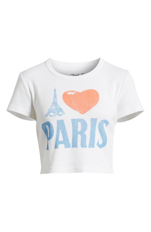 Junk Food Love Paris Cotton Graphic Baby Tee In White