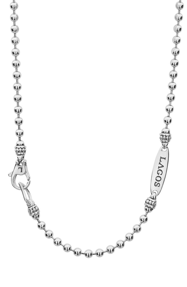 LAGOS Signature Caviar Sterling Silver Necklace, Alternate, color, Silver