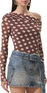 AFRM Barry One-Shoulder Mesh Top