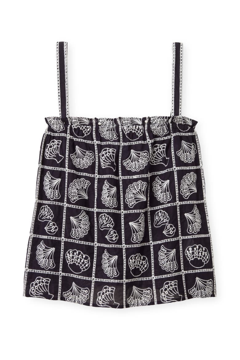 Leah Eyelet Tank, Main, color, Midnight Blue