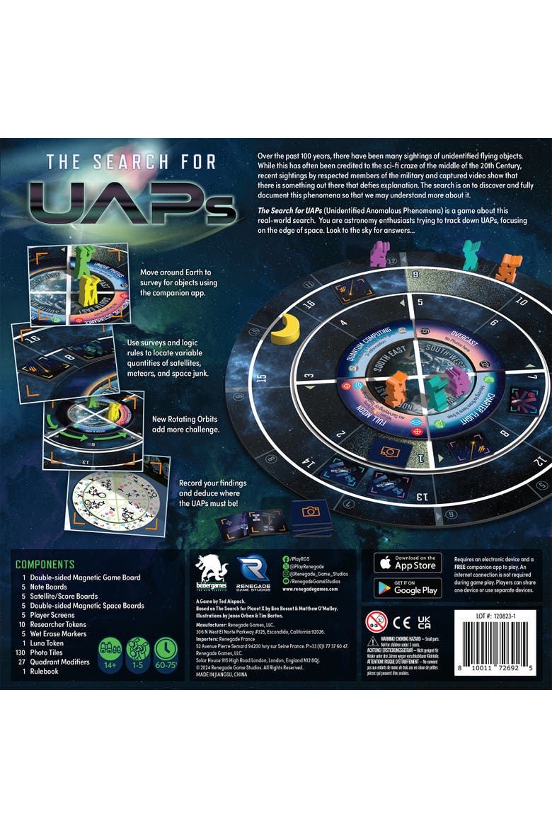 The Search for UAPS Strategy Board Game, Alternate, color, Multicolored