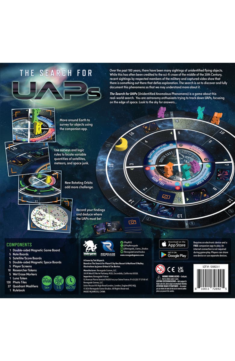 Renegade Game Studios The Search for UAPS Strategy Board Game, Alternate, color, Multicolored
