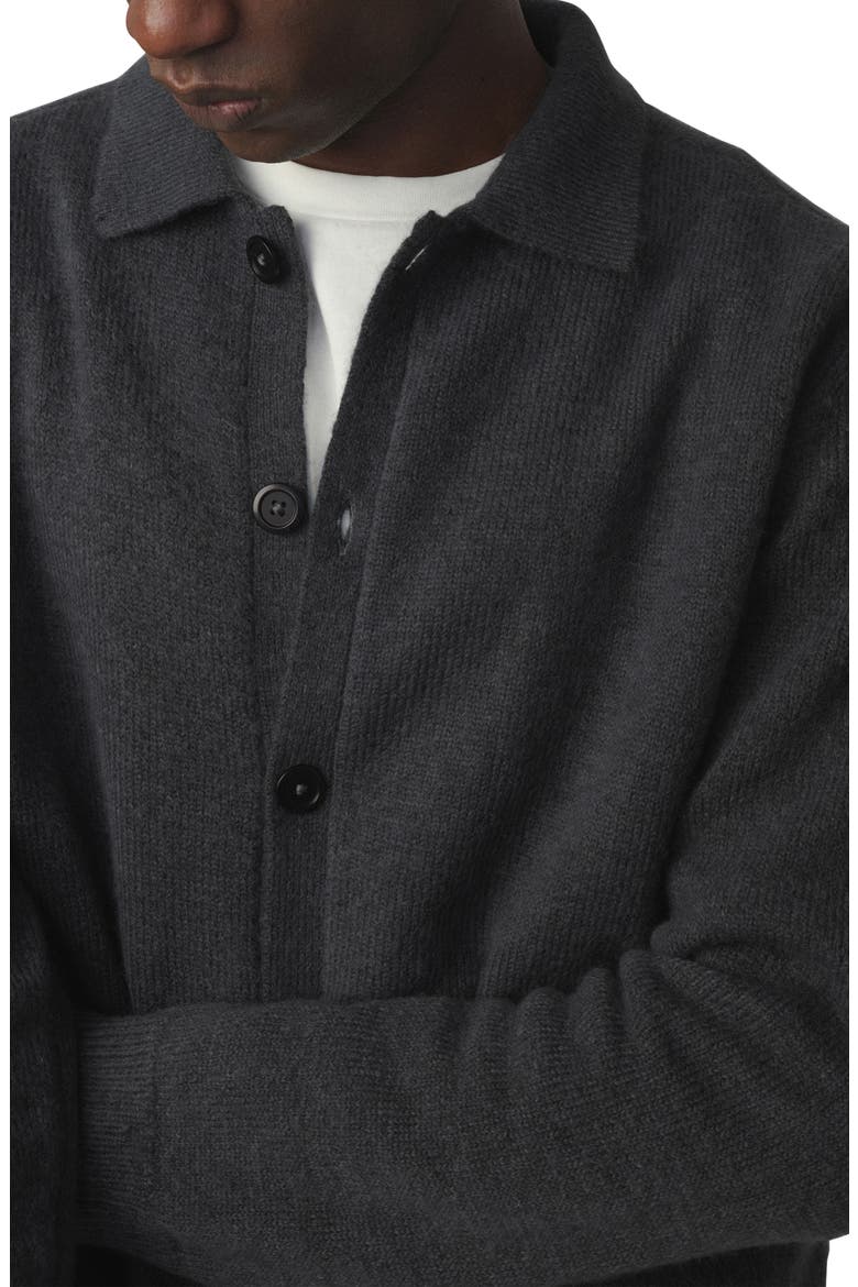 Knit Polo Cardigan, Alternate, color, TURBULENCE