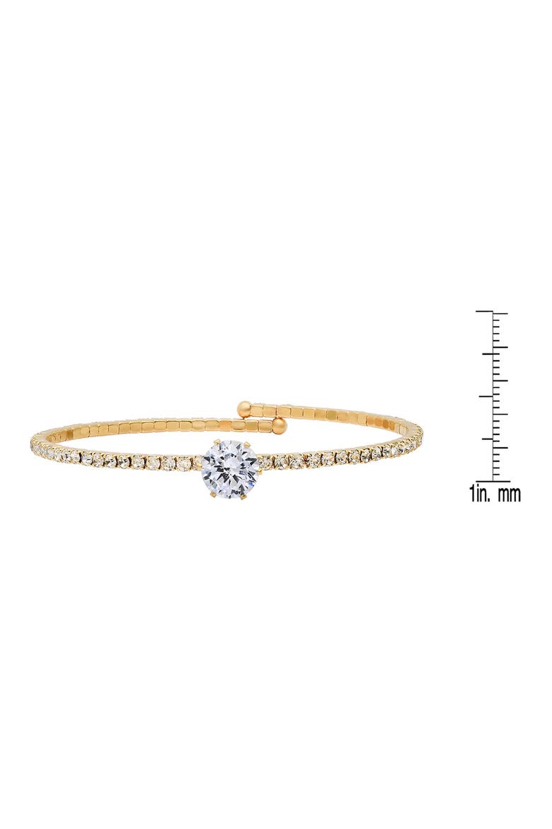 Cubic Zirconia Bypass Cuff Bracelet, Alternate, color, GOLD