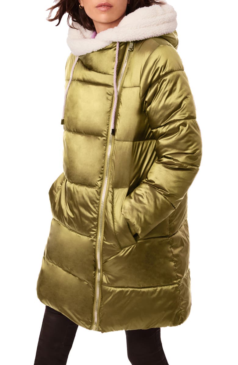 Bernardo Faux Fur Lined Water Resistant Puffer Jacket, Alternate, color, Goldn Moss