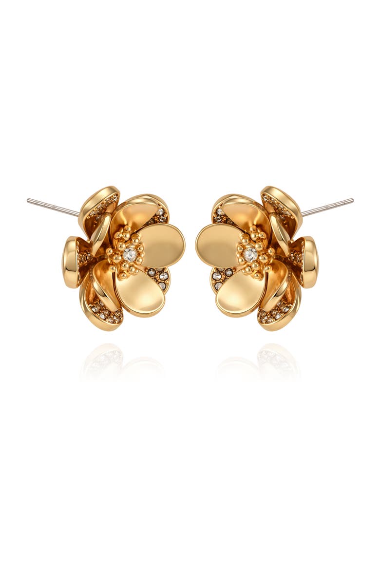 Gold-Tone Crystal Oversized Stud Earrings, Alternate, color, Gold