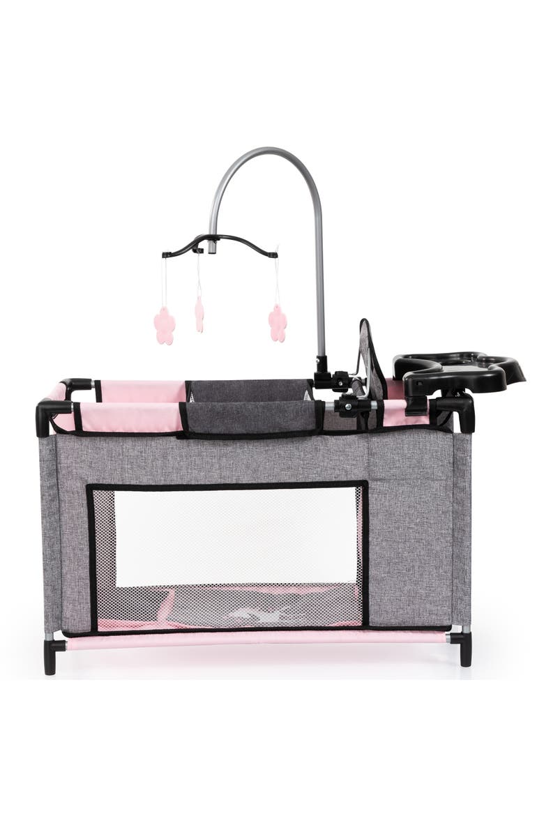 Multibed Playpen For Dolls Up To 18" With Highchair & Mobile, Alternate, color, Multicolored