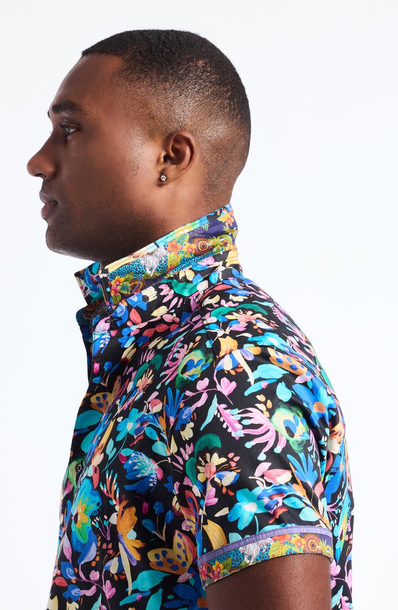 Robert Graham Vernon Short Sleeve Cotton Dress Shirt, Alternate, color, 