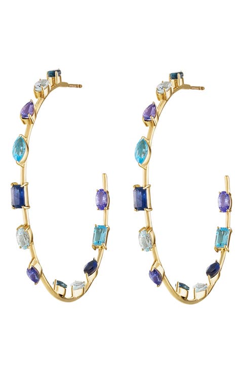 Goddess 14k White Hoop Earrings