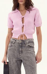 DELUC Paros Tie Front Sweater