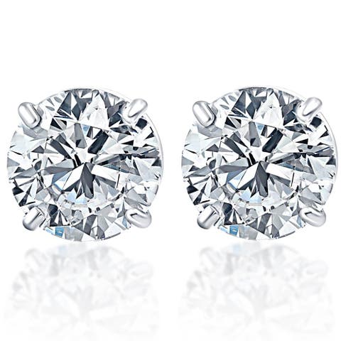 Certified 2.50Ct TW Diamond Studs 14k Gold Lab Grown Screw Back