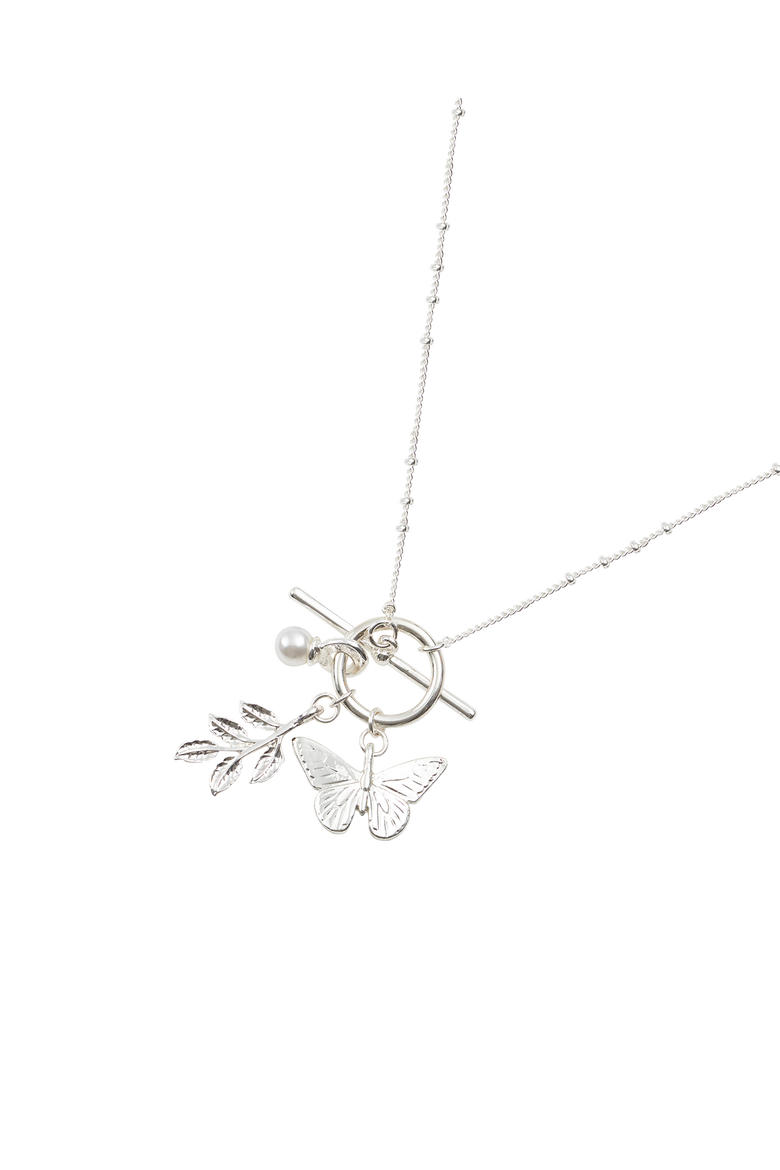Blue Butterfly Necklace Silver, Alternate, color, Blue & Silver