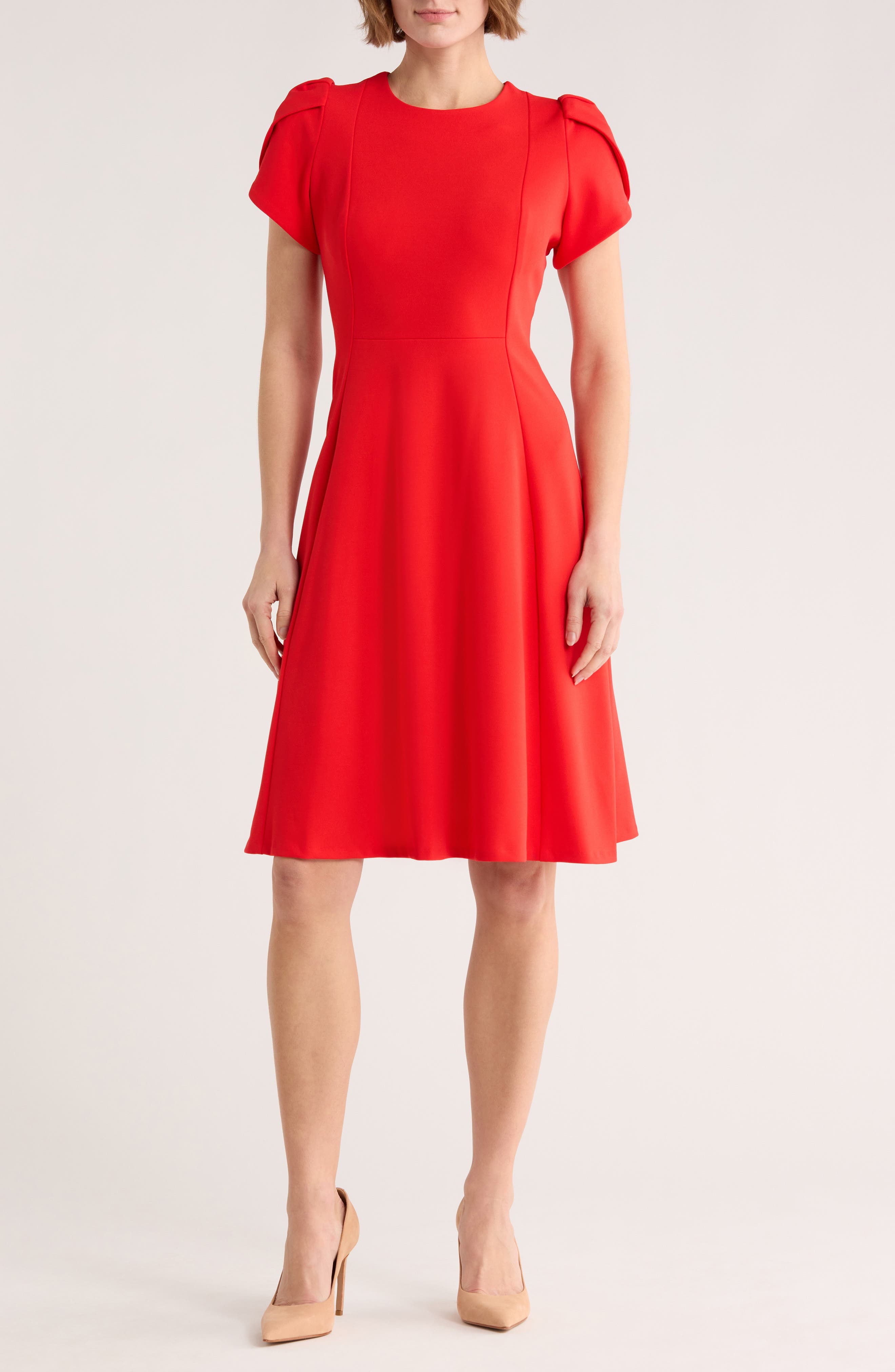 Calvin Klein Tulip Sleeve Midi Dress