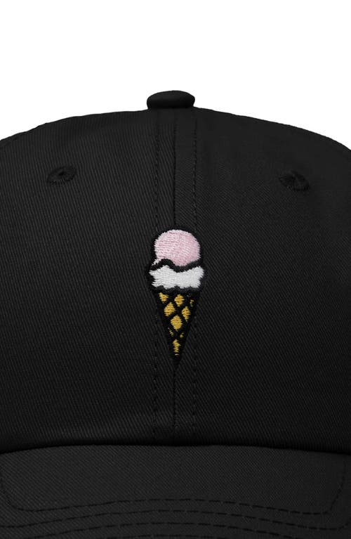Dalix Double Scoop Embroidered Cap In Black