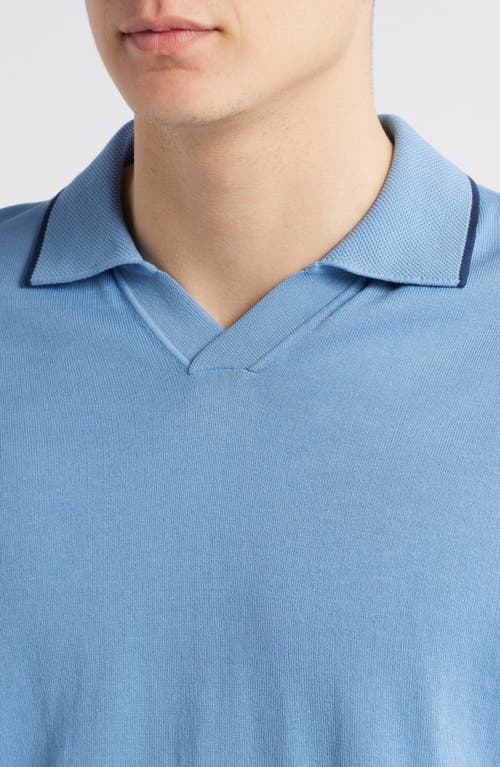 Canali Regular Fit Johnny Collar Polo In Light Blue