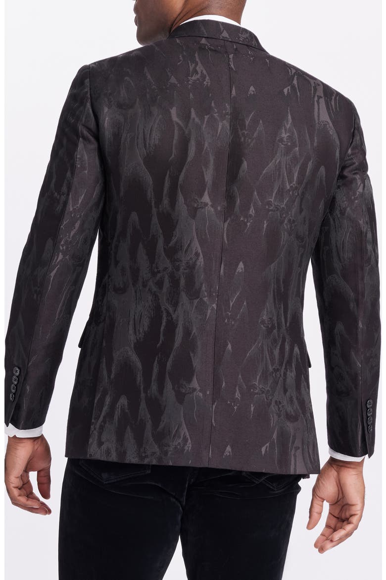 Dryden Print Sport Coat, Alternate, color, BLACK