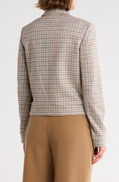 Theory Grid Zip Jacket In Gray