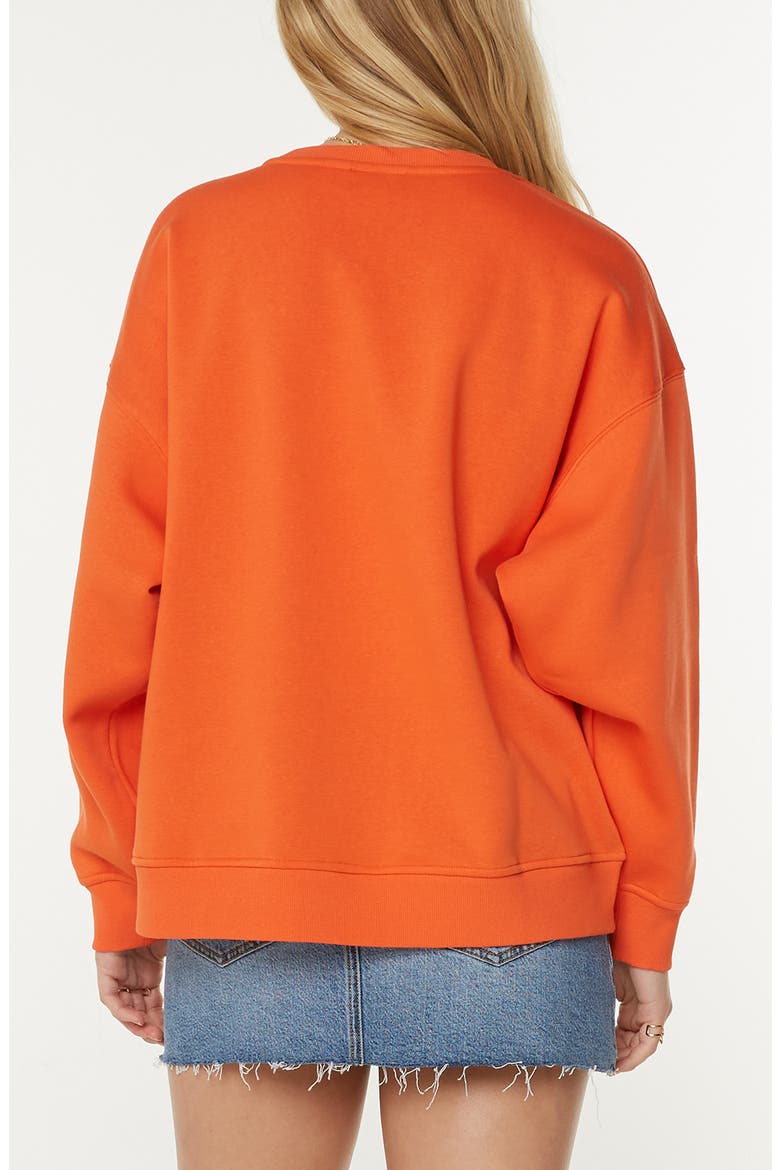 Morning Hike Oversize Fleece Logo Graphic Sweatshirt, Alternate, color, TIGERLILY ROXY COLLEGE