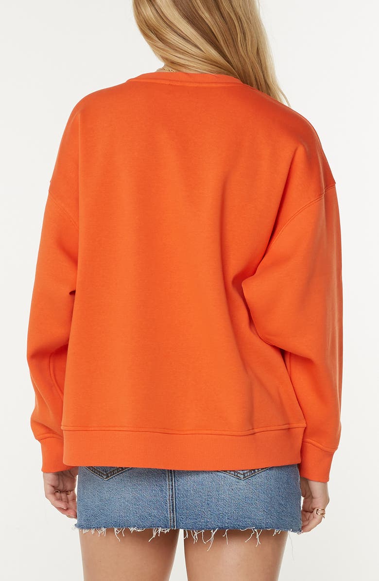 Roxy Morning Hike Oversize Fleece Logo Graphic Sweatshirt, Alternate, color, Tigerlily Roxy College