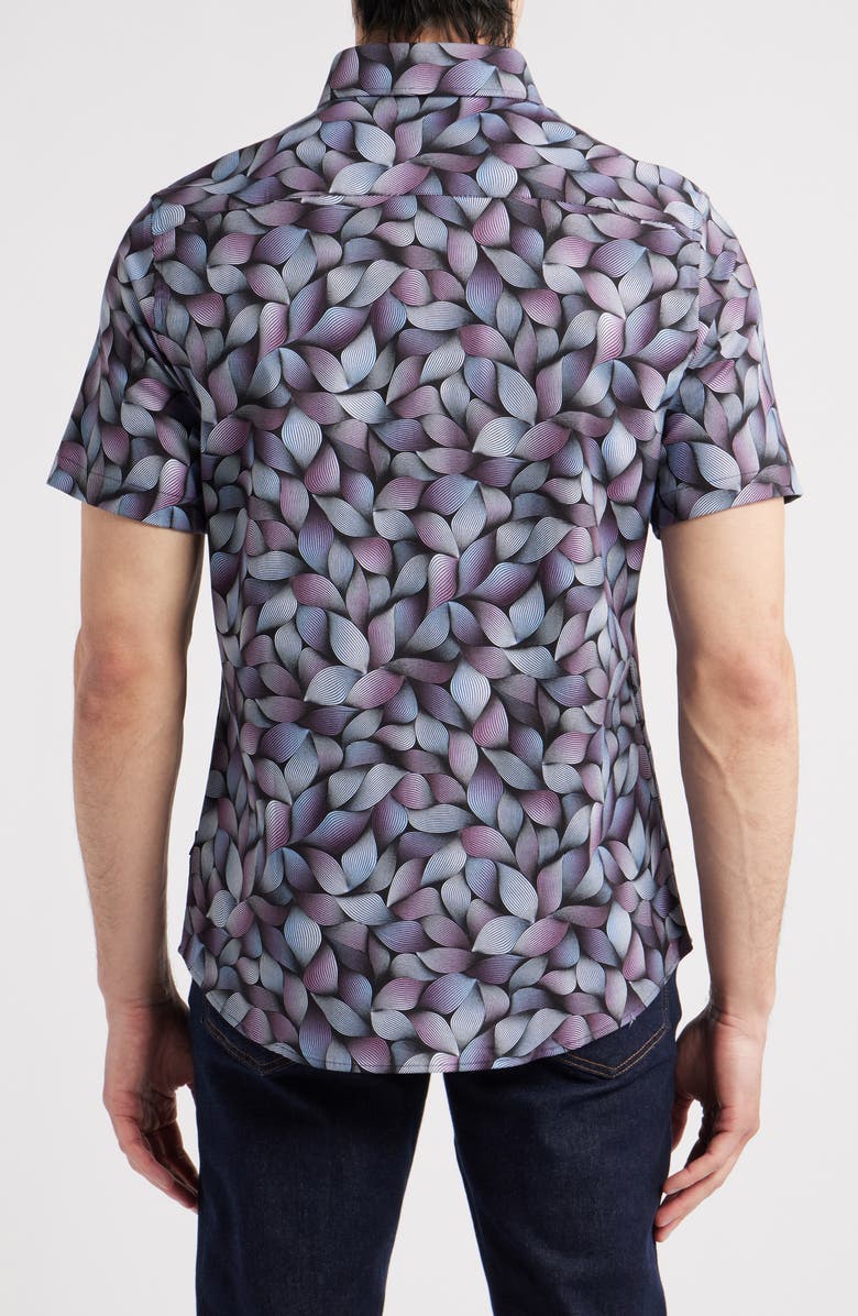 Stone Rose Bad Trip Short Sleeve Button-Up Shirt, Alternate, color, 