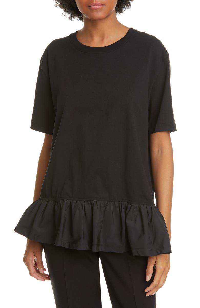 Valentino Taffeta Ruffle Tee, Main, color, 