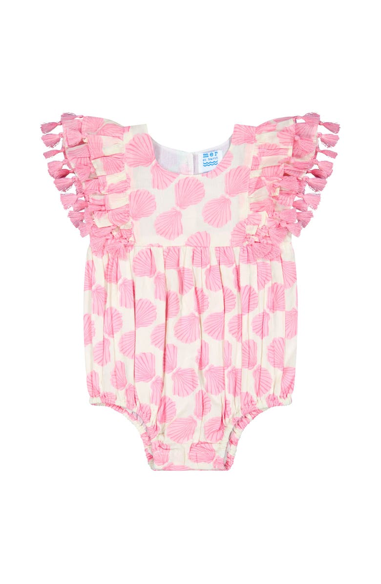 Mer St. Barth Anna Baby Romper Shell Beach Pink, Main, color, Shell Beach Pink